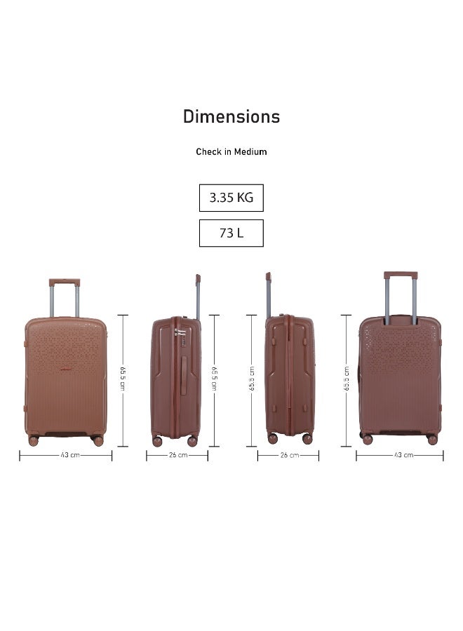 ايجل اكسبريس إيجل إكسبريس نيون X حقيبة ترولي صلبة من البولي بروبيلين بحجم 24 بوصة – بني - Image 3